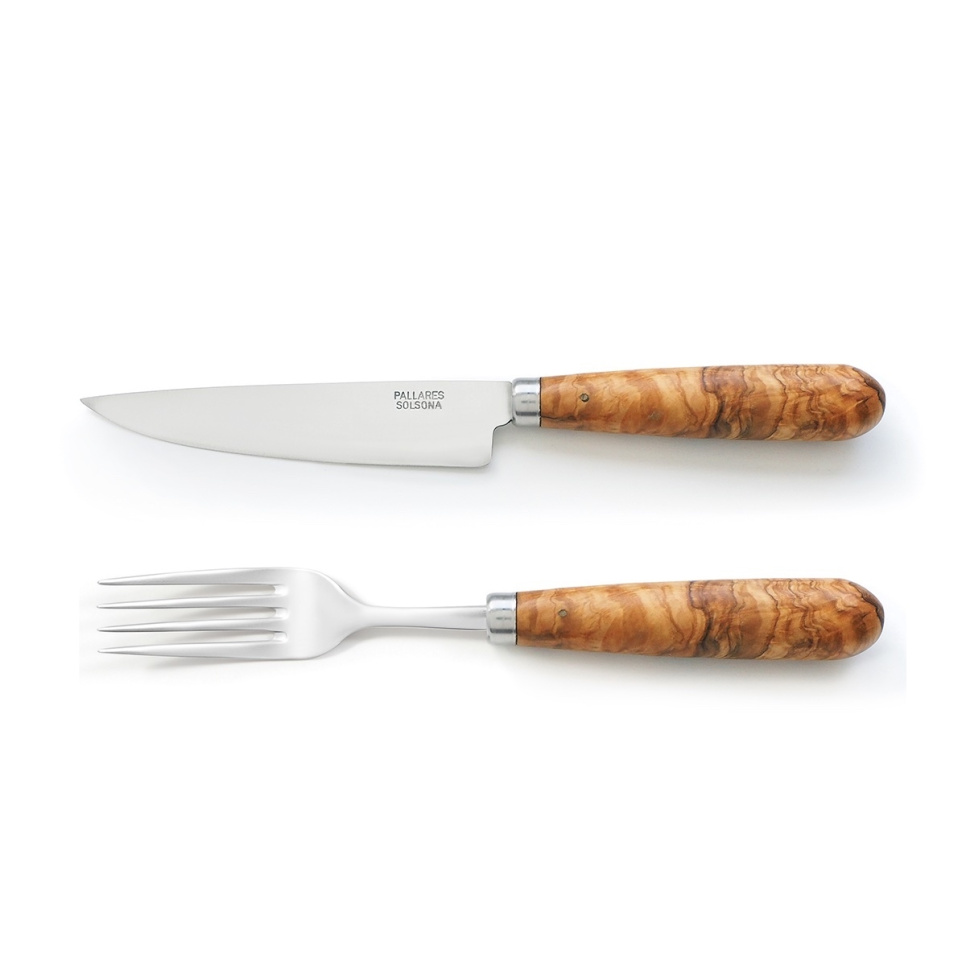 Messer und Gabel mit Olivenholzgriff, 2er-Pack - Pallarès in der Gruppe Tischgedeck / Besteck / Das Besteck bei The Kitchen Lab (1451-35493)