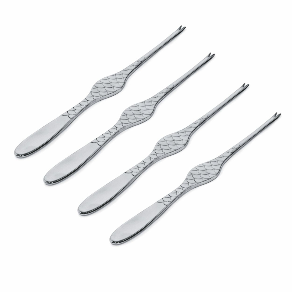 Meeresfrüchte-Besteck, Colombina Fish, 4er-Pack-Alessi in der Gruppe Tischgedeck / Besteck / Utensilien für Meeresfrüchte bei The Kitchen Lab (1466-31412)