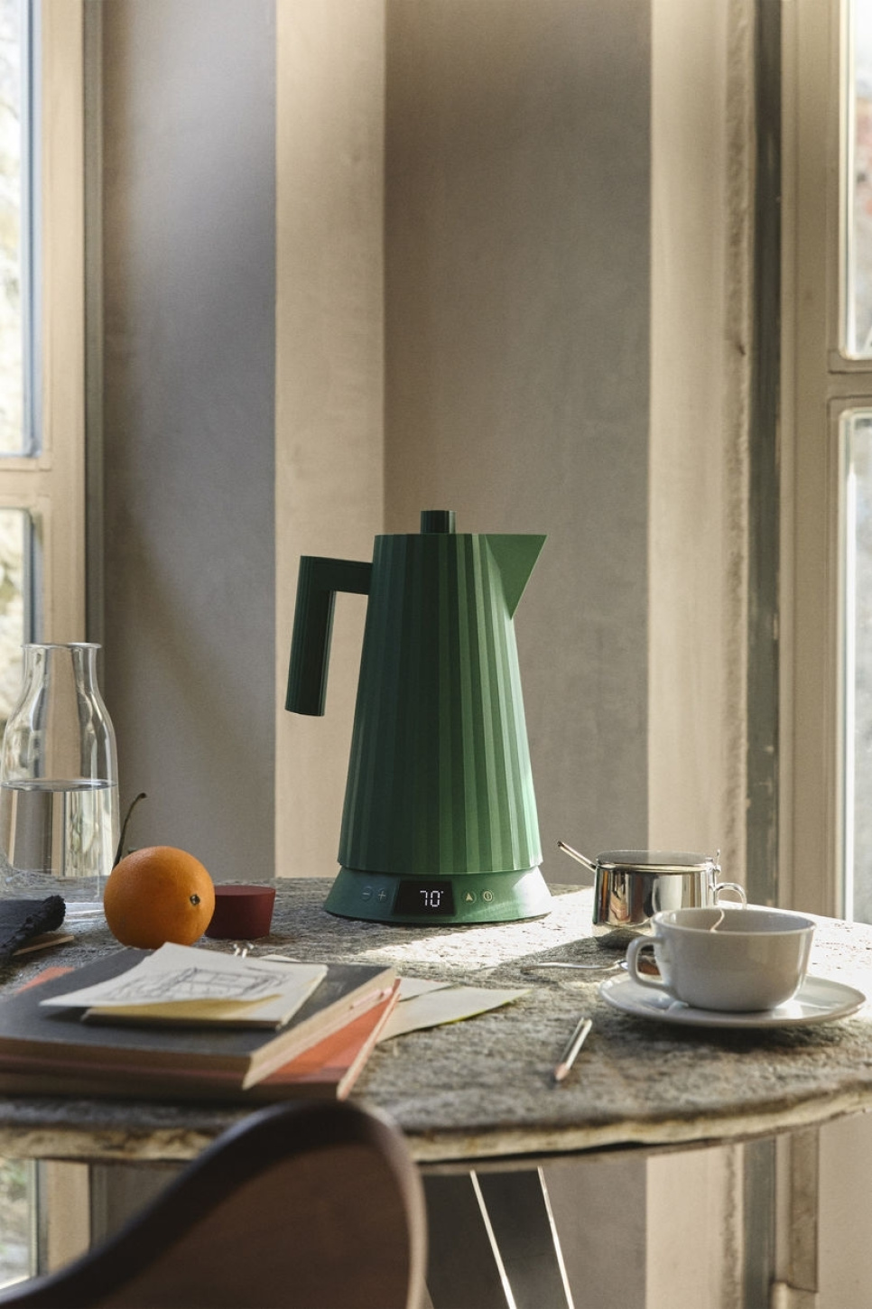 Wasserkocher mit Temperaturregelung, Plissé, Grün - Alessi