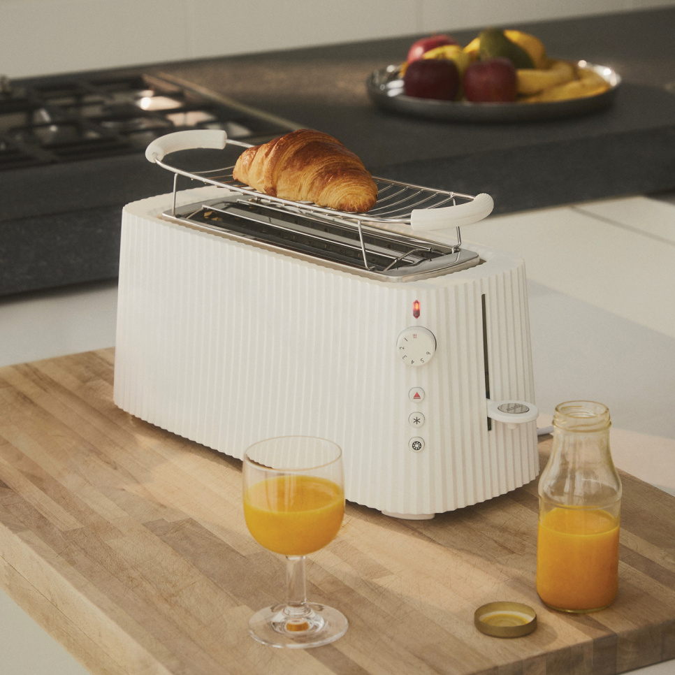 Toaster, langes Modell, Plissé - Alessi - Weiß