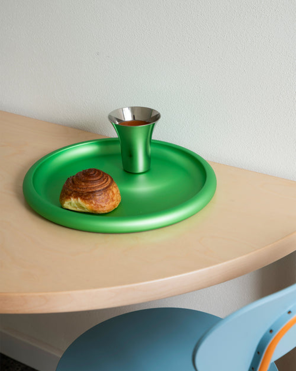 Serviertablett aus eloxiertem Aluminium, Discolo – Alessi – Blau