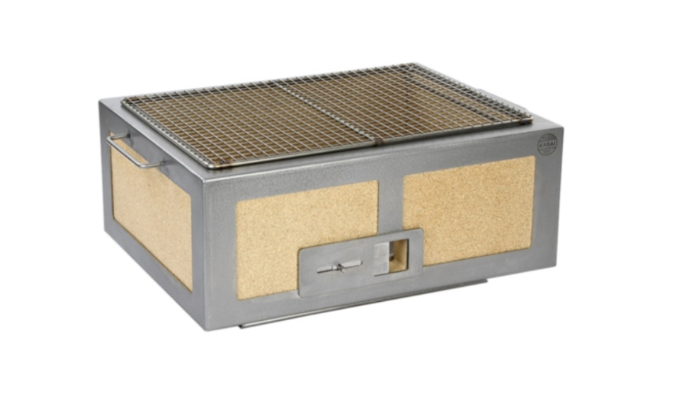 Tischgrill/Konrogrill mit Edelstahlrahmen, mittelbreit 46 x 36 cm - Kasai