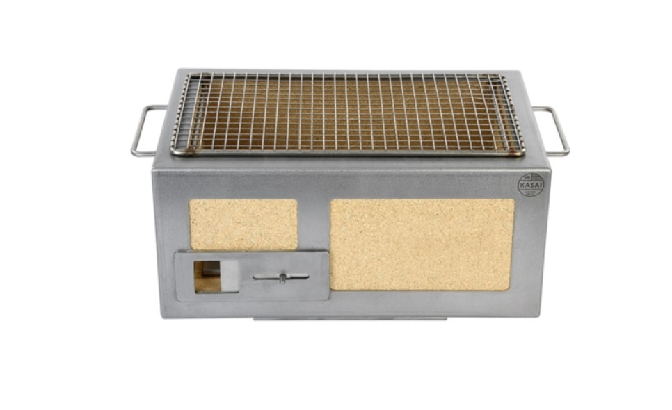 Tischgrill/Konrogrill mit Edelstahlrahmen, Little 40 x 26 cm - Kasai