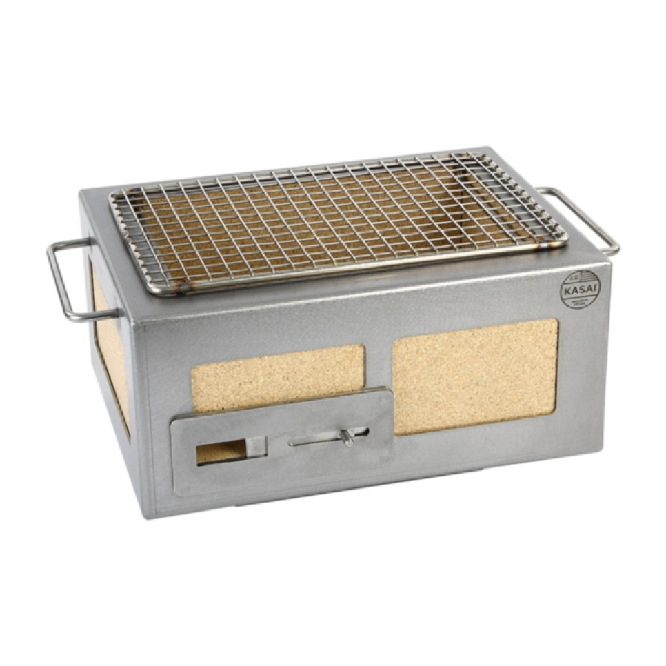 Tischgrill/Konrogrill mit Edelstahlrahmen, Nano 31 x 23 cm - Kasai