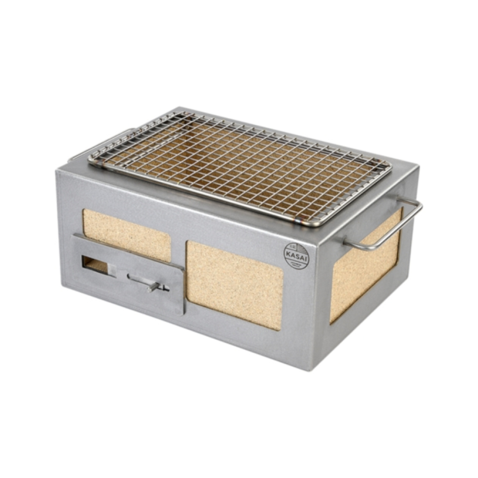Tischgrill/Konrogrill mit Edelstahlrahmen, Nano 31 x 23 cm - Kasai