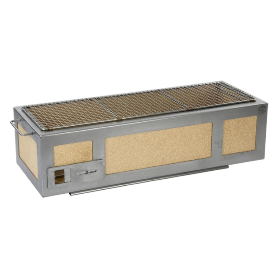 Tischgrill/Konrogrill mit Edelstahlrahmen, Lang 70 x 26 cm - Kasai