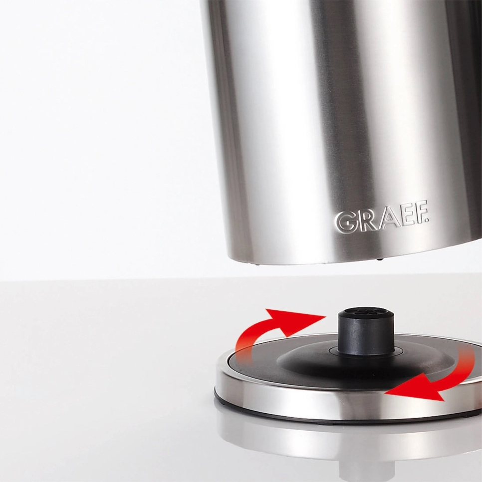 Wasserkocher mit Temperatureinstellung 1,2 L, Edelstahl - Graef