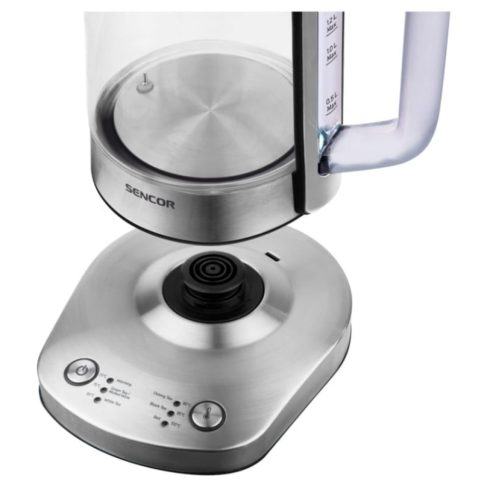 Smarter Wasserkocher 1,5 l Borosilikatglas Temp 70-100 - Sencor