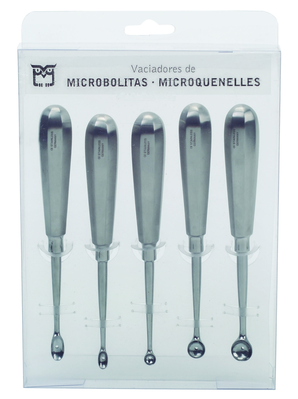 Set mit Kugeleisen und Microquenell-Löffeln - 100 % Chef in der Gruppe Kochen / Küchenutensilien / Melonenausstecher & Quenelle-Löffel bei The Kitchen Lab (1532-14445)