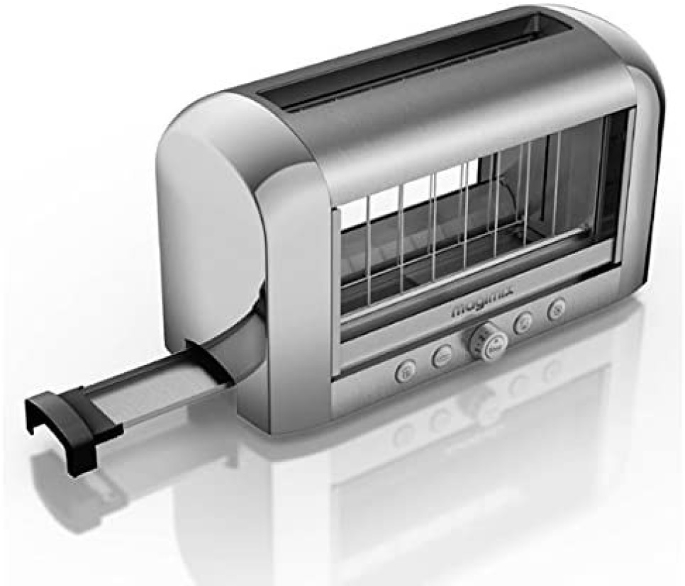 Toaster, Vision, 2 Scheiben, schwarz/Stahl - Magimix