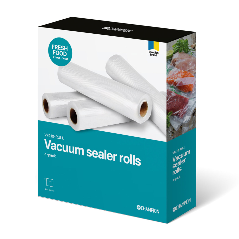 Vakuumbeutel auf Rolle, 20 cm, 4er Pack - Champion in der Gruppe Kochen / Sous Vide / Zip- und Vakuumbeutel bei The Kitchen Lab (1576-15826)