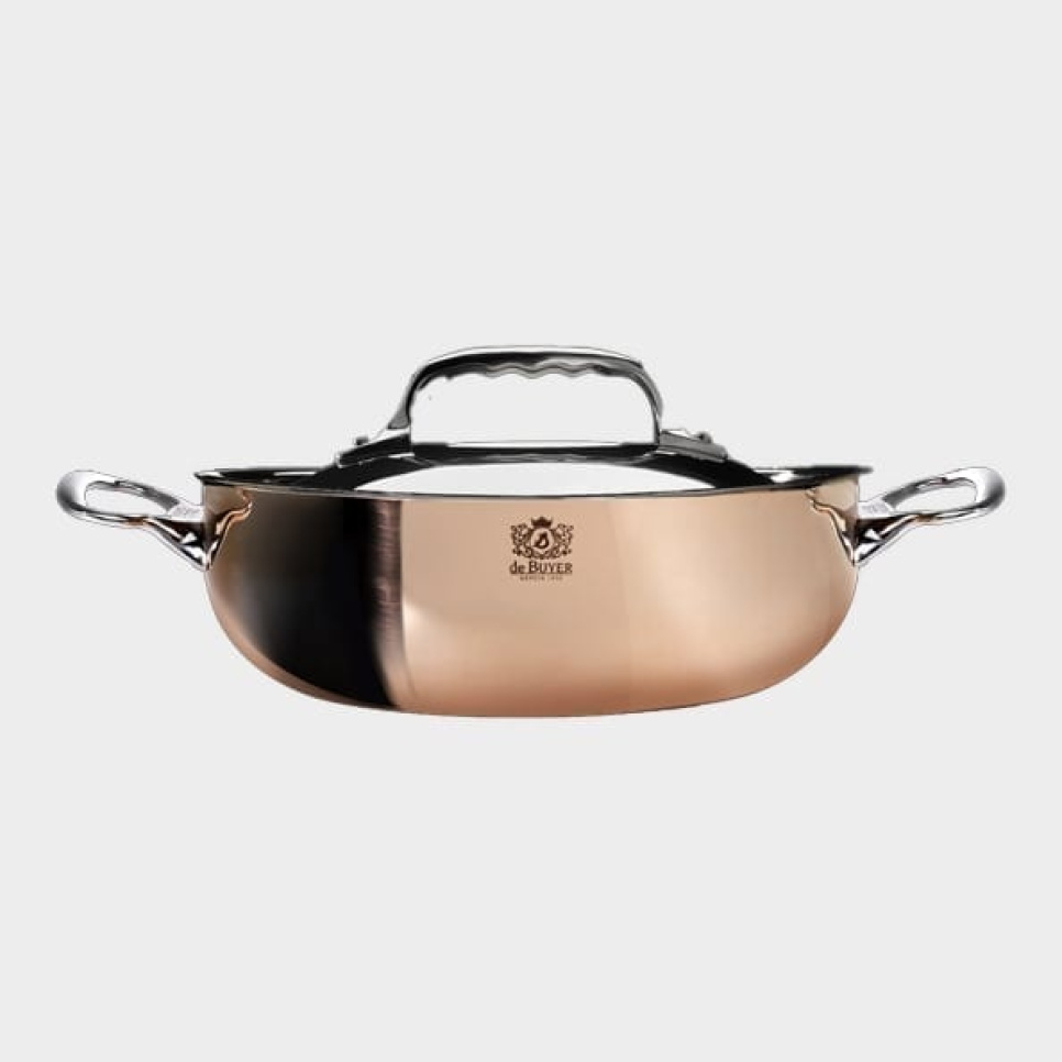 Niedrige Sauteuse aus Kupfer mit Induktionsboden, Prima Matera - de Buyer in der Gruppe Kochen / Bratpfannen / Sauteusen bei The Kitchen Lab (1602-11826)