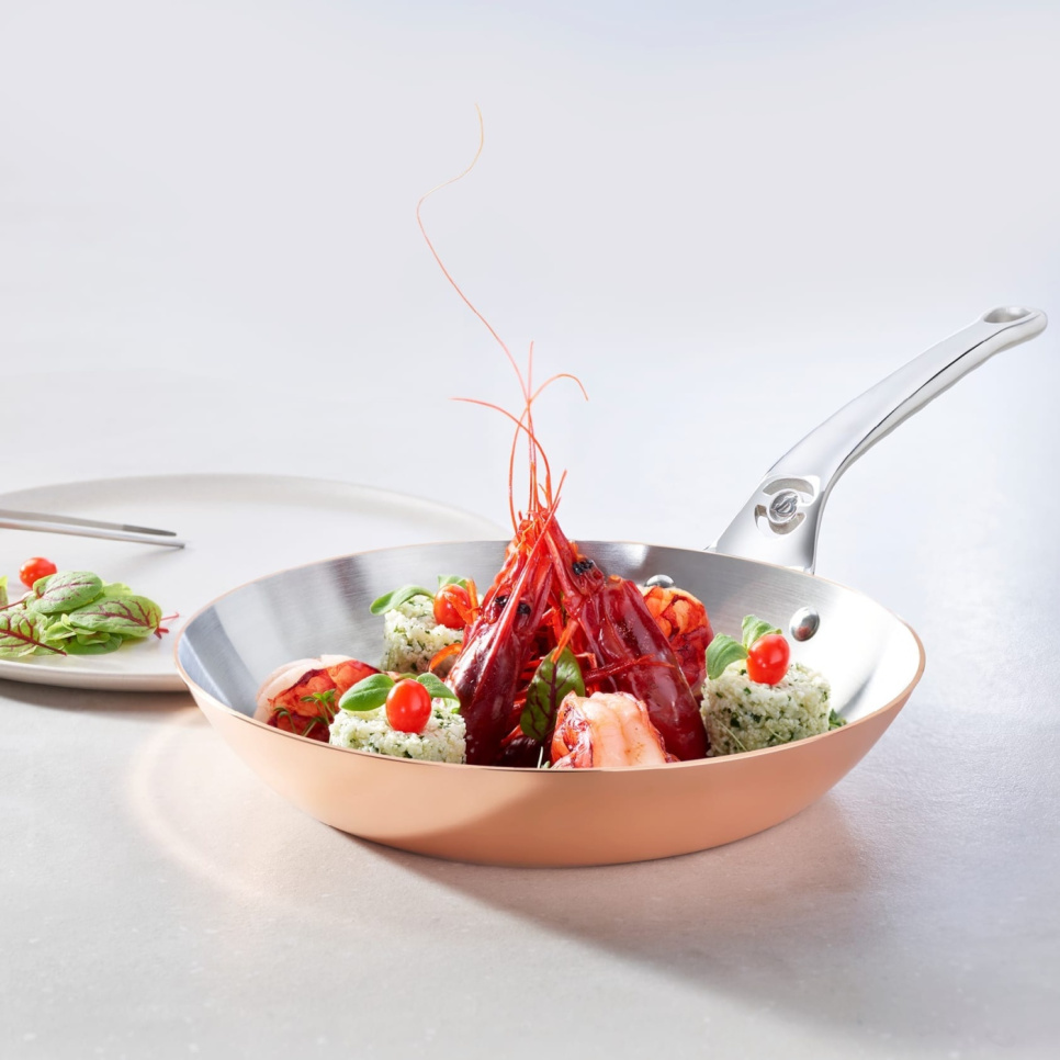 Kupferbratpfanne mit Induktionsboden und Edelstahlgriff, Prima Matera - de Buyer