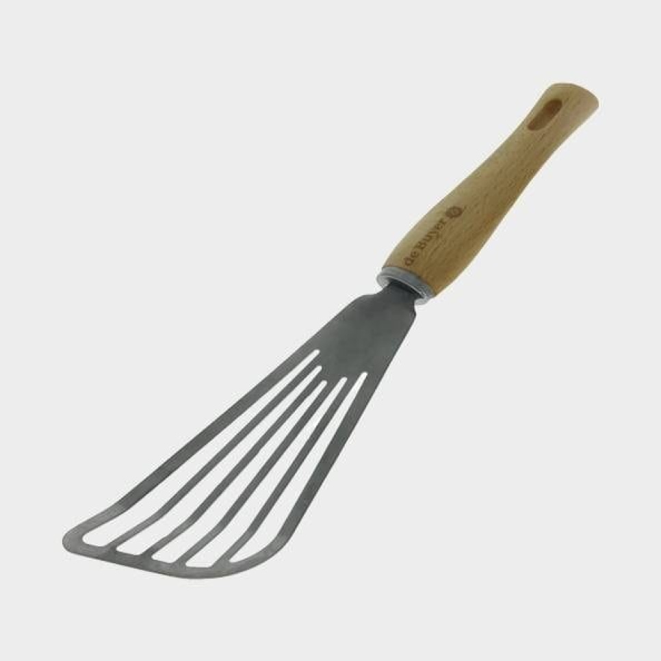 Flexible hohle Bratpfanne aus Edelstahl mit Holzgriff, B bois - de Buyer in der Gruppe Kochen / Küchenutensilien / Pfannenwender & Schaber bei The Kitchen Lab (1602-17790)