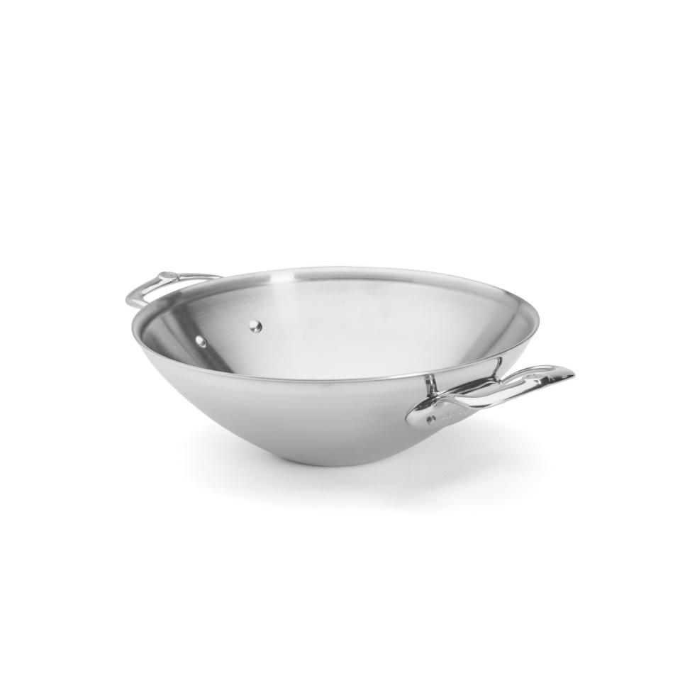 Wok in Edelstahl mit zwei Griffen, 32 cm, Affinität - de Buyer