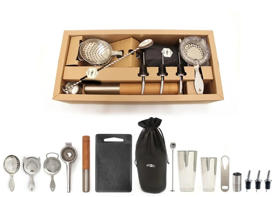 Elite Cocktail Kit, 15-teiliges Bar-Werkzeug – Bonzer in der Gruppe Bar & Wein / Bar-Ausstattung / Das Cocktail-Set bei The Kitchen Lab (1611-15738)