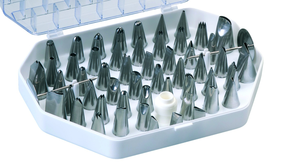 Packung mit 52 Edelstahl-Tüllen- Martellato in der Gruppe Backen / Backutensilien / Spritztüllen & Piping bei The Kitchen Lab (1710-18993)