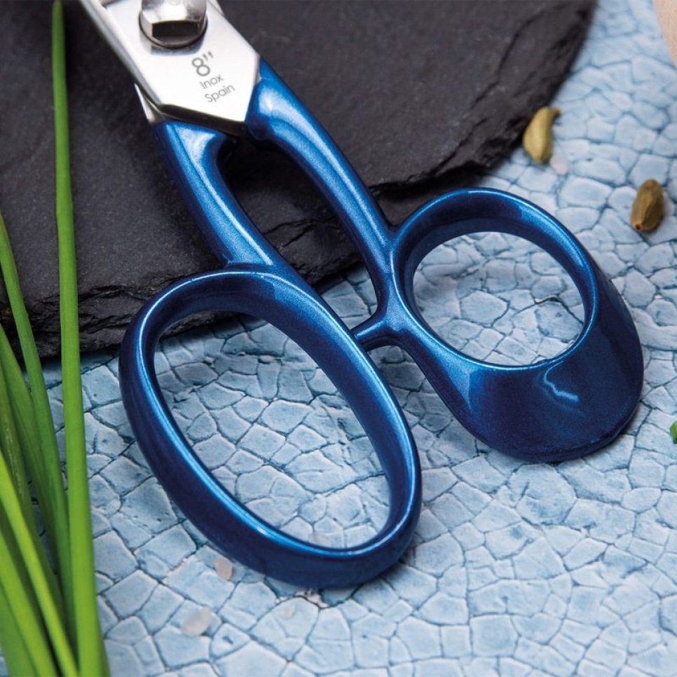 Professionelle Küchenschere aus Edelstahl, Blau - 3 Claveles