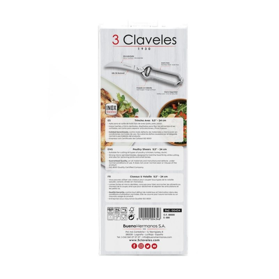 Geflügelschere mit Feder - 3 Claveles