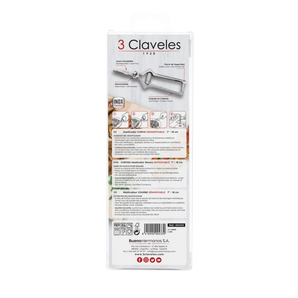 Runder Masticator, Schere für rohes Fleisch - 3 Claveles
