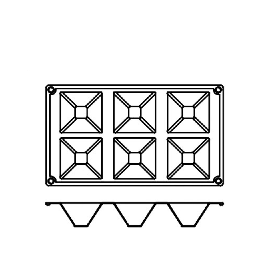 Backform aus Silikon, Pyramide, 6 Stück - Pavoni