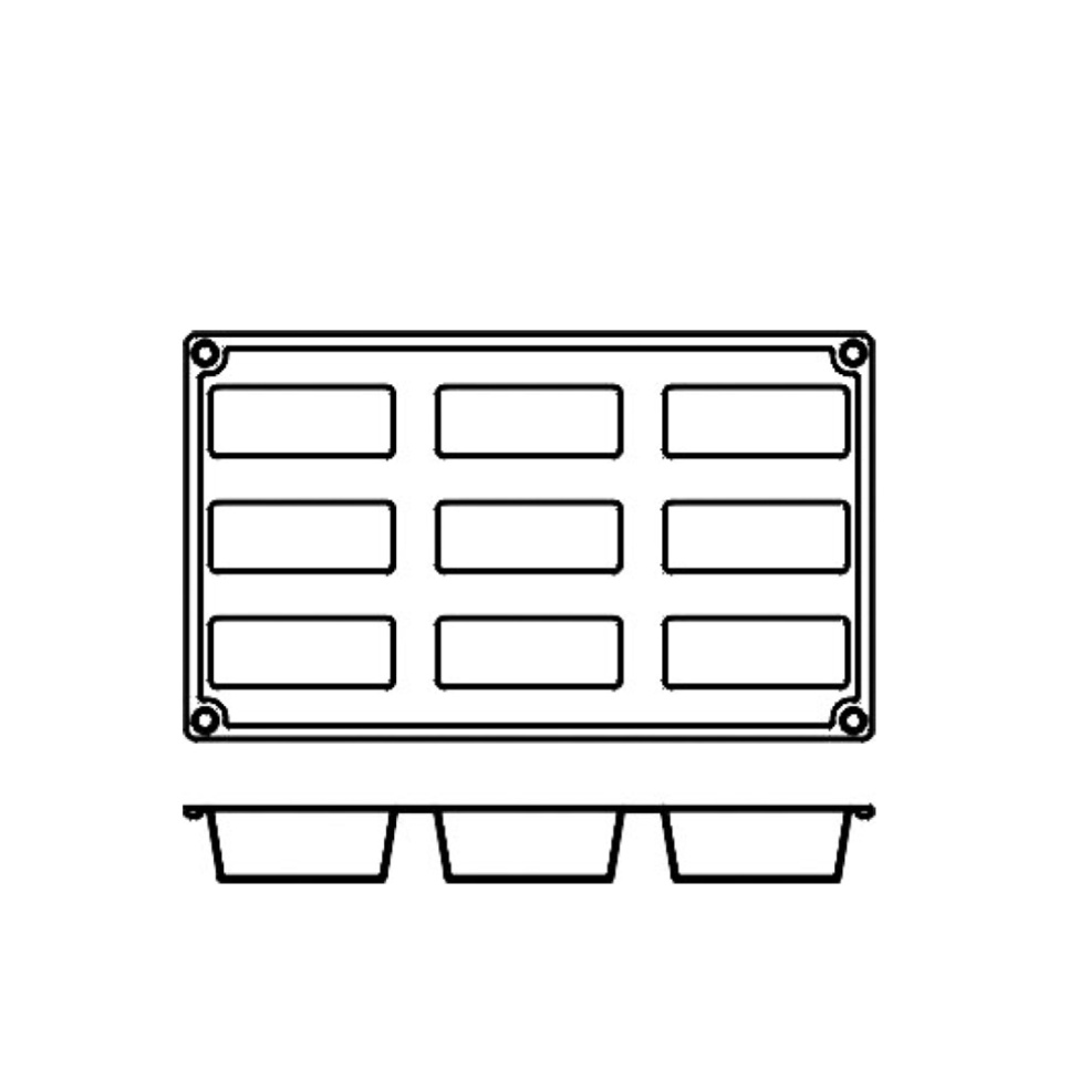 Backform aus Silikon, rechteckig, 9 Stück - Pavoni