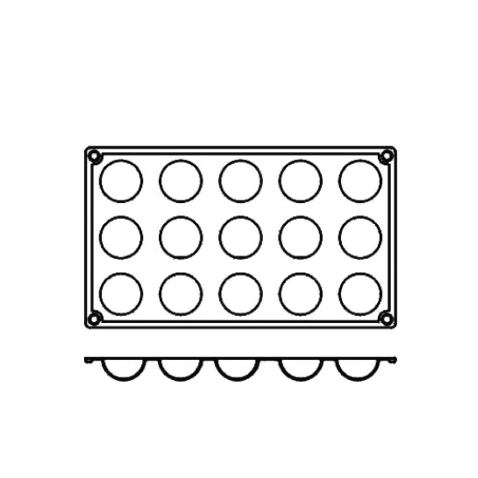 Backform aus Silikon, Halbkugel, 15 Stück - Pavoni