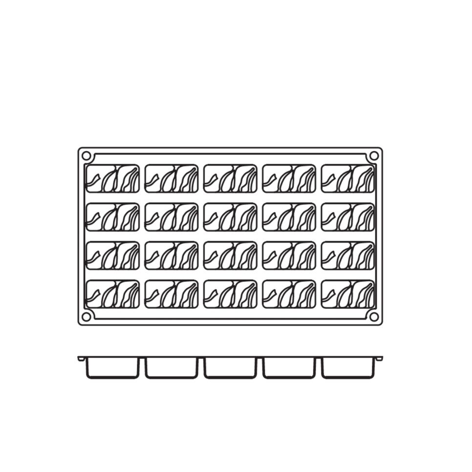 Backform aus Silikon, Nougatform, 20 Stück - Pavoni