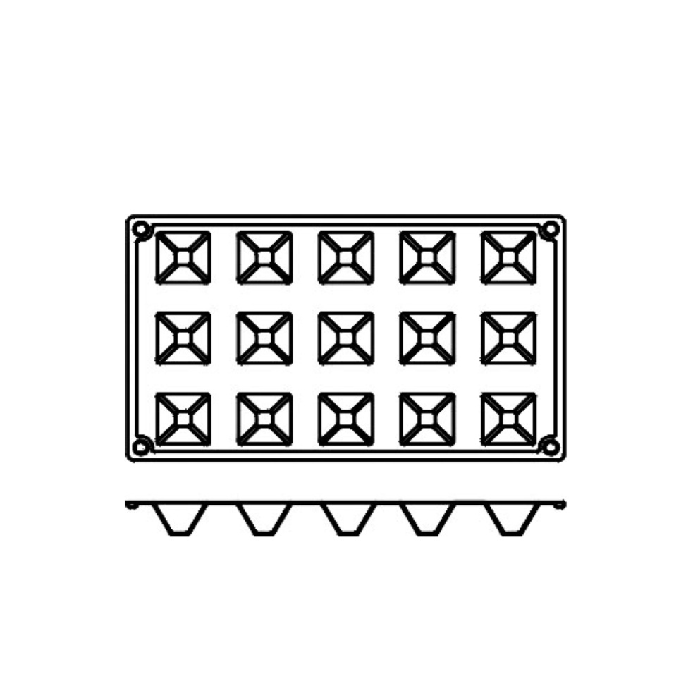 Backform aus Silikon, kleine Pyramide, 15 Stück - Pavoni