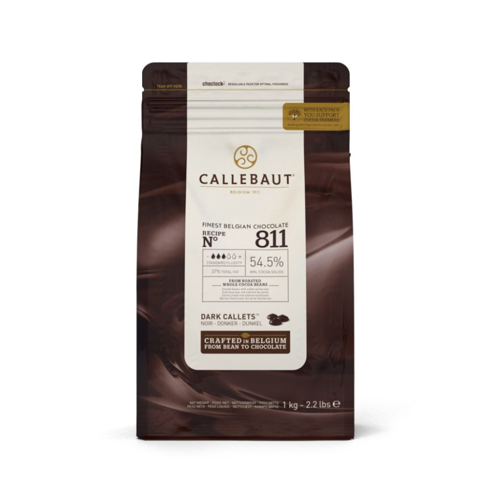 Kuvertüre, Zartbitterschokolade 54,5 %, Pellets, 1 kg - Callebaut in der Gruppe Backen / Backutensilien / Schokoladenutensilien bei The Kitchen Lab (1827-25845)
