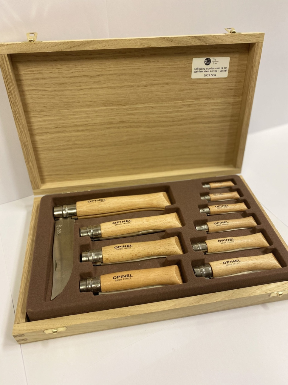 Messer in Sammelbox, Edelstahl, 10 Stück - Opinel