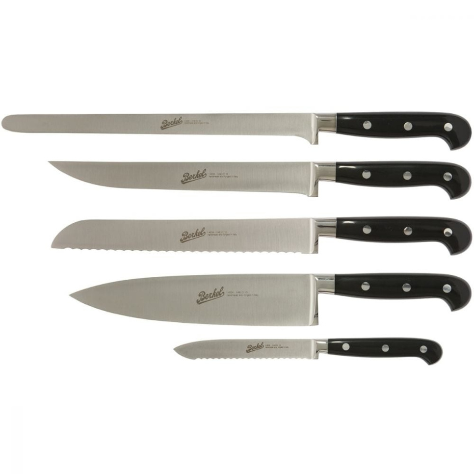 Messerset fünfteilig, Adhoc Glossy Black - Berkel in der Gruppe Kochen / Küchenmesser / Messersets bei The Kitchen Lab (1870-23982)