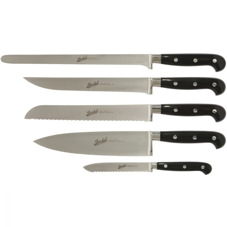 Messerset fünfteilig, Adhoc Glossy Black - Berkel in der Gruppe Kochen / Küchenmesser / Messersets bei The Kitchen Lab (1870-23982)