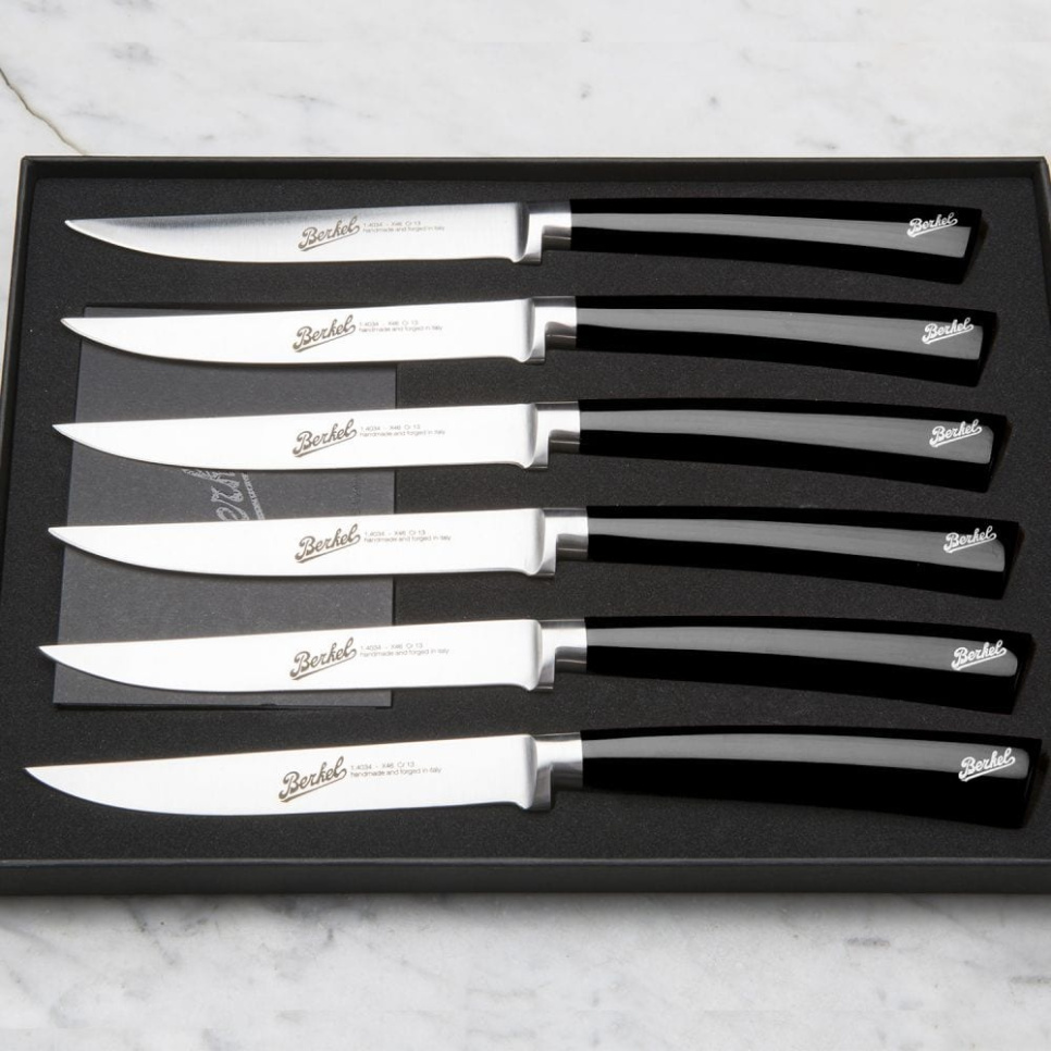 Steakmesser, 6er-Pack, Elegance Glossy Black - Berkel