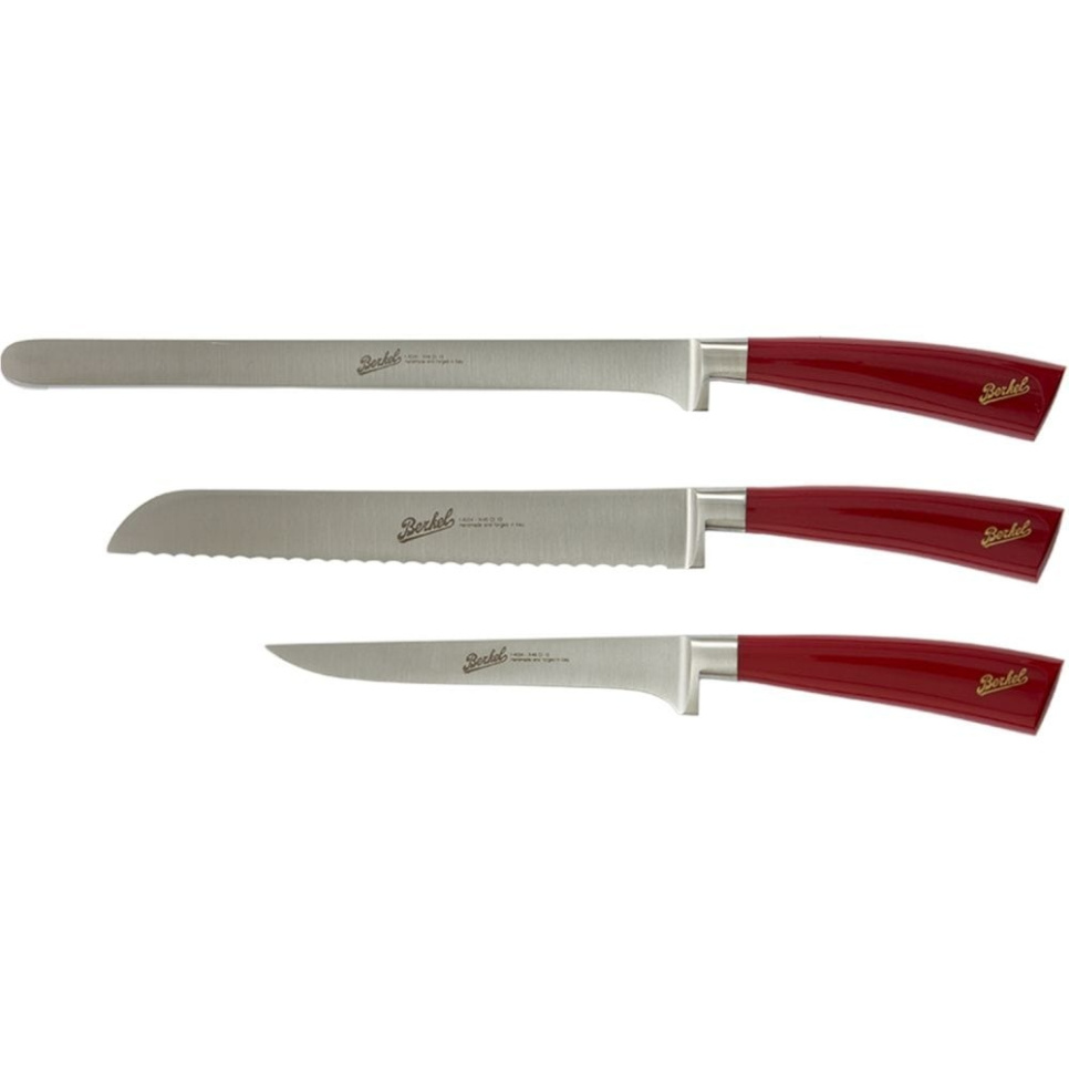 Schinkenset dreiteilig, Elegance Red - Berkel in der Gruppe Kochen / Küchenmesser / Messersets bei The Kitchen Lab (1870-23992)