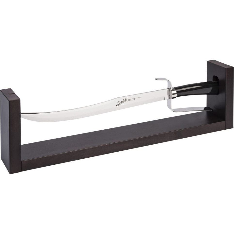 Champagnersäbel mit Holzständer, 52 cm, Elegance Black Buffalo Horn - Berkel in der Gruppe Bar & Wein / Weinzubehör / Sommeliermesser & Flaschenöffner bei The Kitchen Lab (1870-24001)