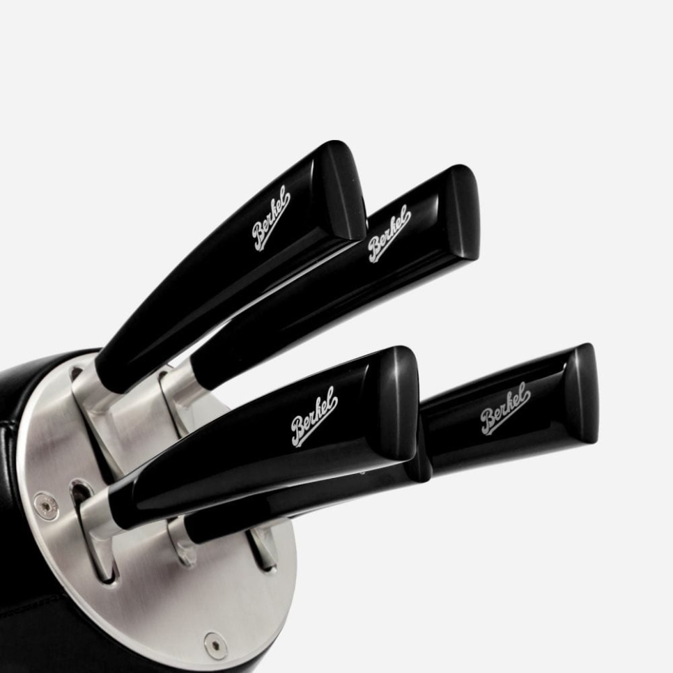 Messerblock aus Leder mit fünf Messern, Elegance Black - Berkel