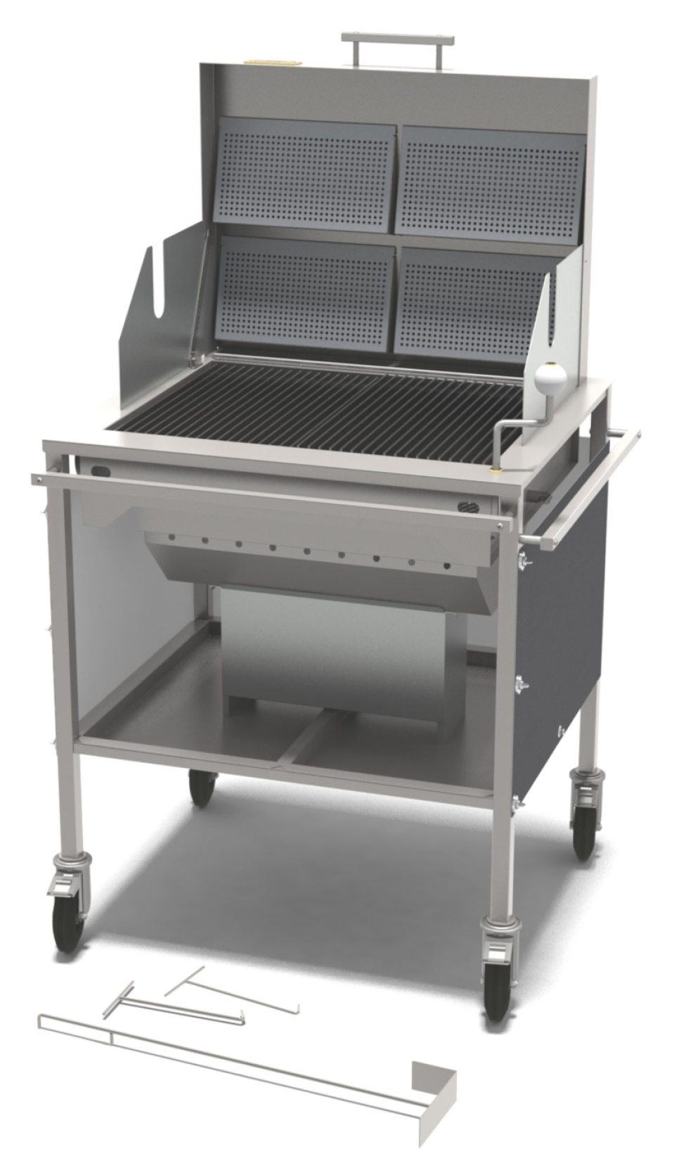 Holzkohlegrill, Edelstahl - Mälarö Barbecue