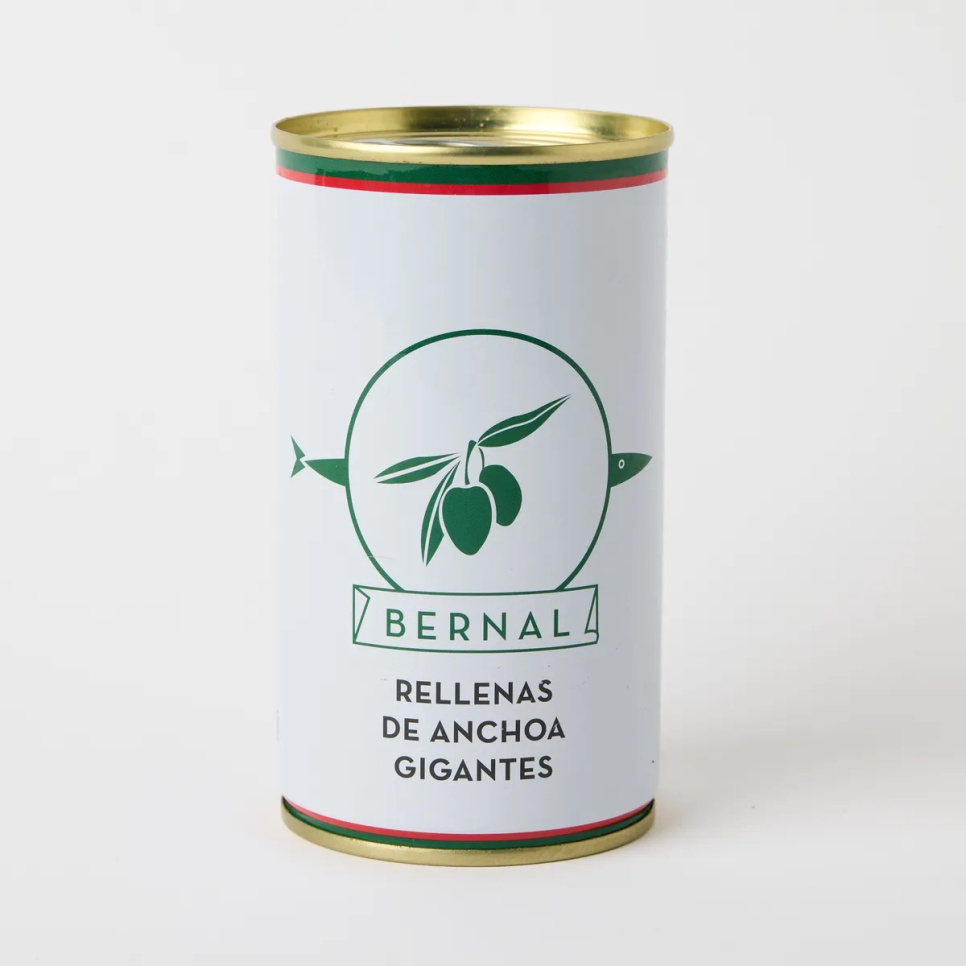 Manzanilla-Oliven mit Sardellenfüllung, 150 g - Bernal in der Gruppe Kochen / Kolonial bei The Kitchen Lab (1971-35966)