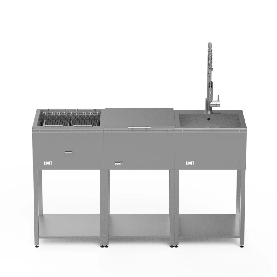 Außenküche, komplett mit Holzkohlegrill, Arbeitsfläche & Spüle – Looft in der Gruppe Grills, Herde & Öfen / Grills / Holzkohlegrills bei The Kitchen Lab (1990-31627)