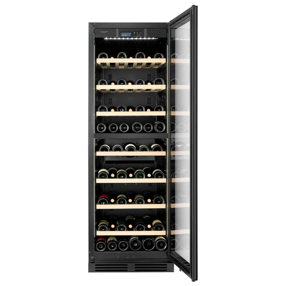 Weinkühlschrank Designline 180, Zwei Zonen, Schwarz - Vigneron
