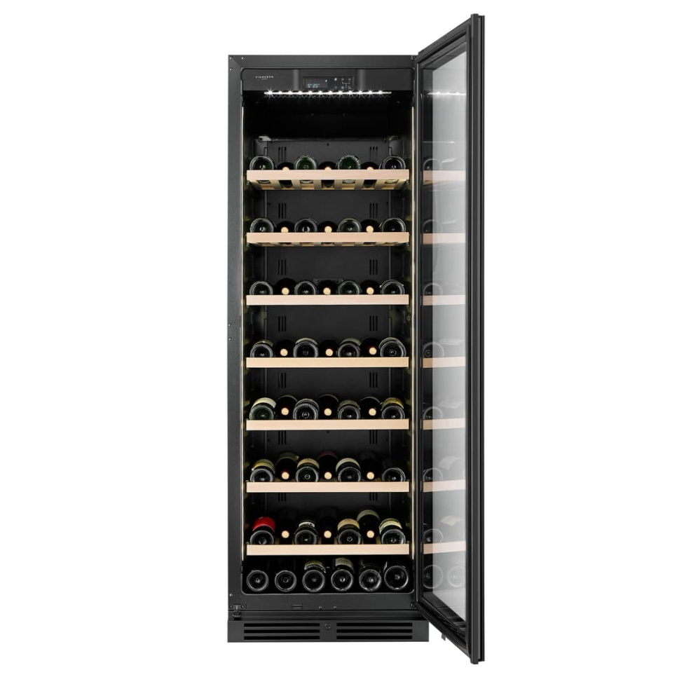 Weinkühlschrank Designline 180, Eine Zone, Schwarz - Vigneron