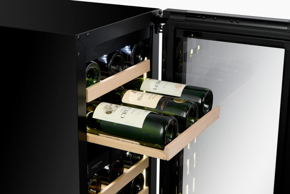 Weinkühlschrank Designline 40, Zwei Zonen, Schwarz - Vigneron