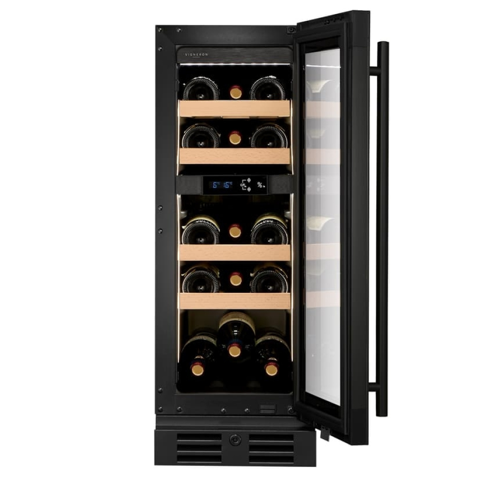Weinkühlschrank Kitchen Collection 30, Zwei Zonen, Schwarz - Vigneron