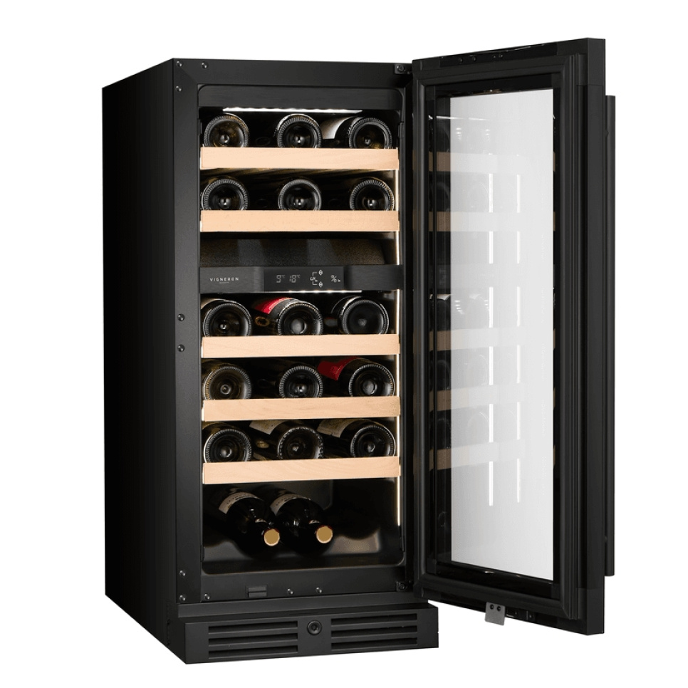 Weinkühlschrank Kitchen Collection 40, Zwei Zonen, Schwarz - Vigneron