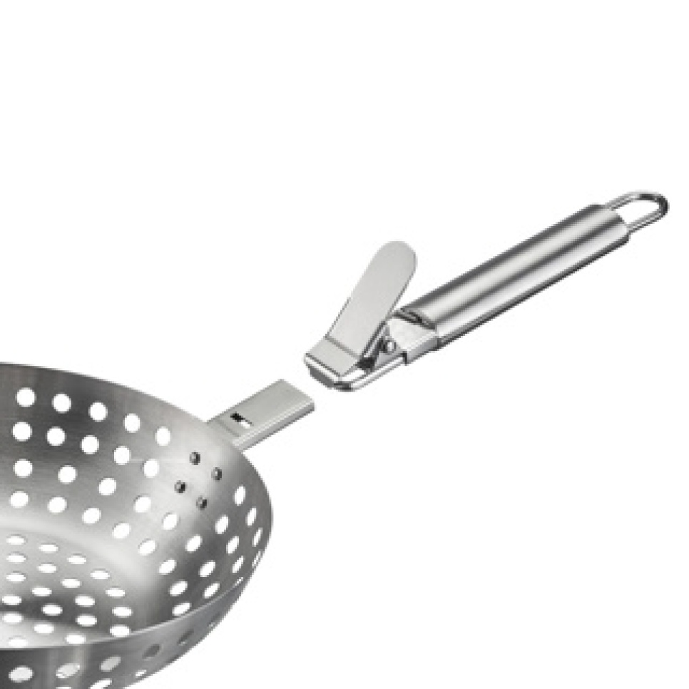 Perforierter Edelstahl-Grillkorb mit abnehmbarem Griff, 28 cm - Westmark