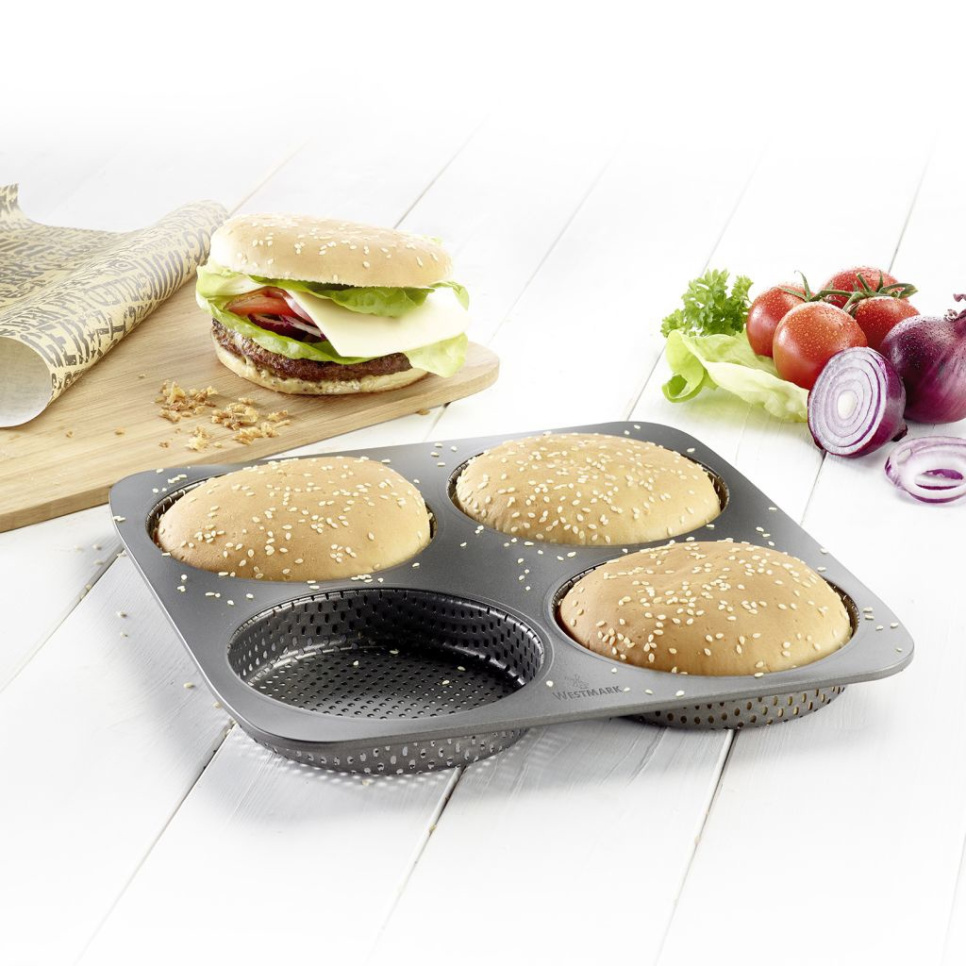 Perforierte Backform für Hamburgerbrötchen, antihaftbeschichtet - Westmark