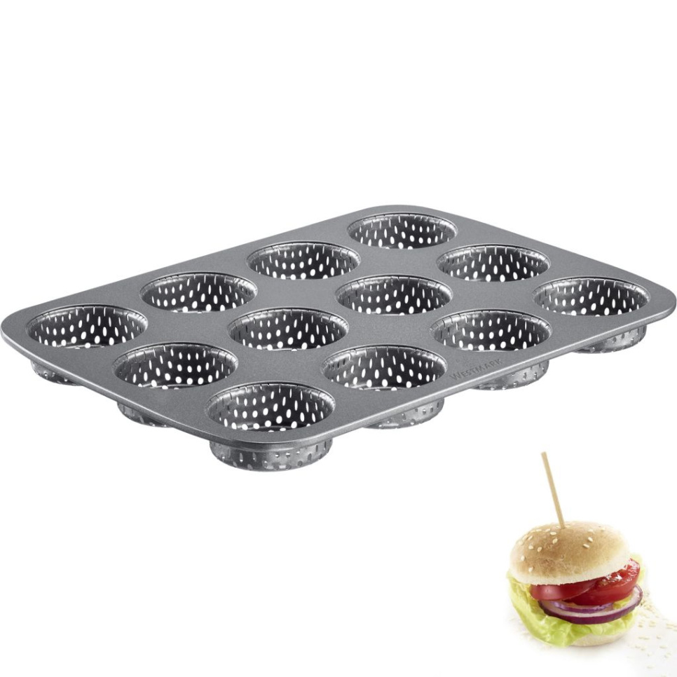 Gelochte Backform für Mini-Hamburgerbrötchen, antihaftbeschichtet - Westmark