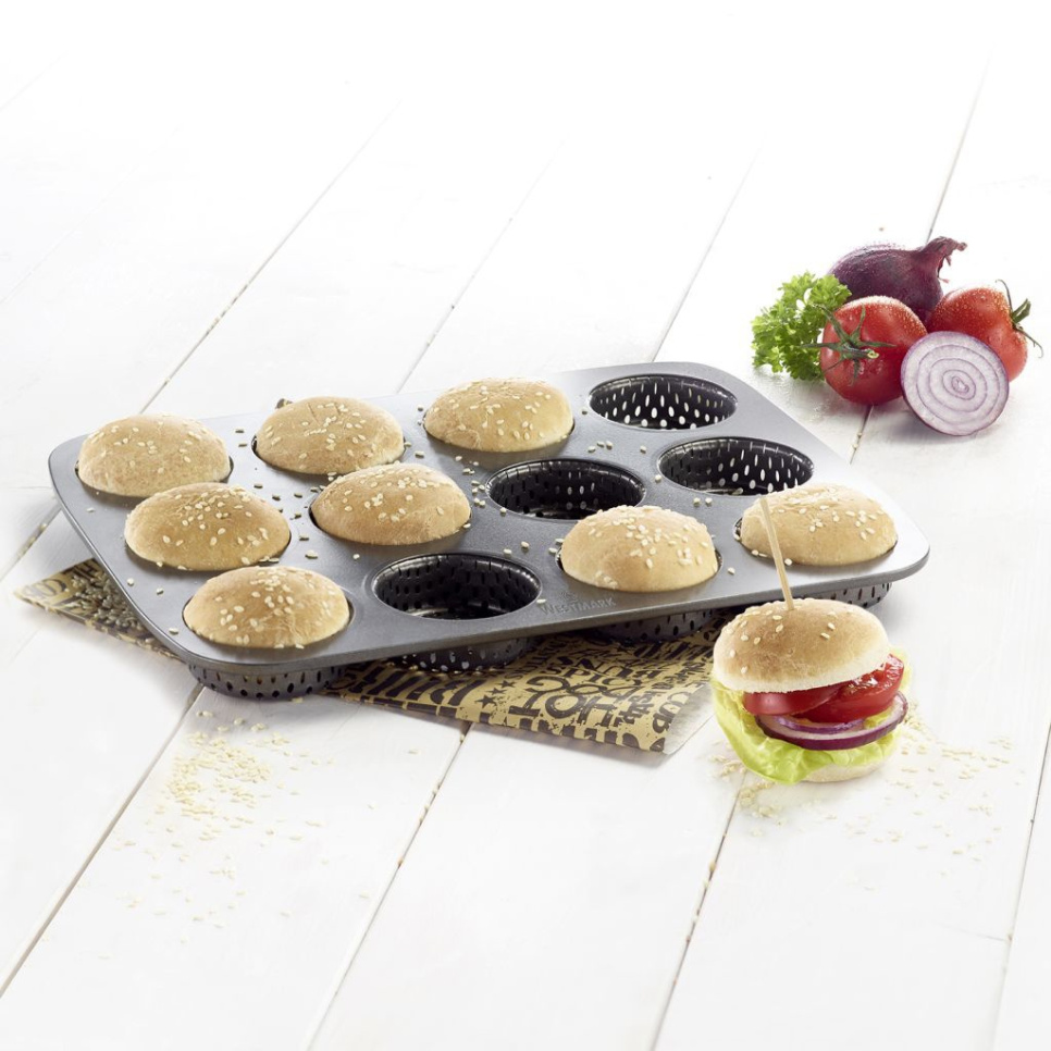 Gelochte Backform für Mini-Hamburgerbrötchen, antihaftbeschichtet - Westmark
