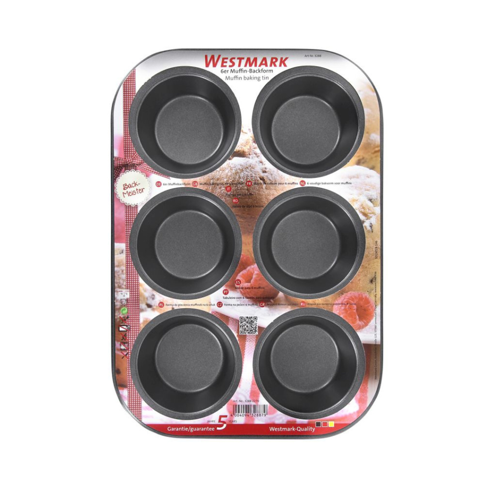 Muffinform für sechs Muffins, antihaftbeschichtet - Westmark